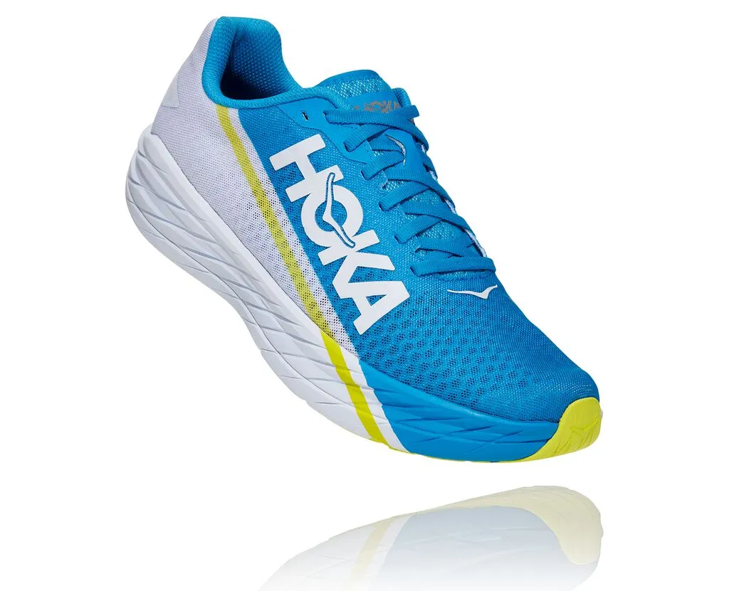 Hoka One One Rocket X Blue Running Shoes 
White Diva Blue (All Gender) Hoka Rocket X Shoes Womens 10.5 White Diva Blue Road Race  main image 2